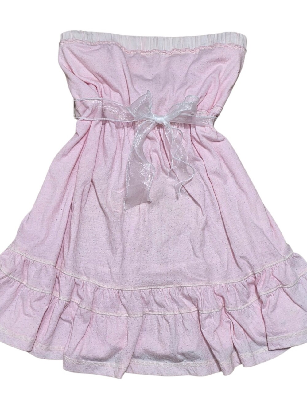 Abercrombie vintage babydoll light pink tube top/dress with added bow tie
